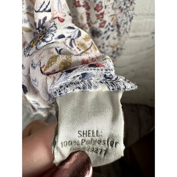 LAUREN CONRAD LADIES LONG SLEEVE FLORAL SHEER  BLOUSE (XS)   EUC    C-170‎ - Picture 5 of 6